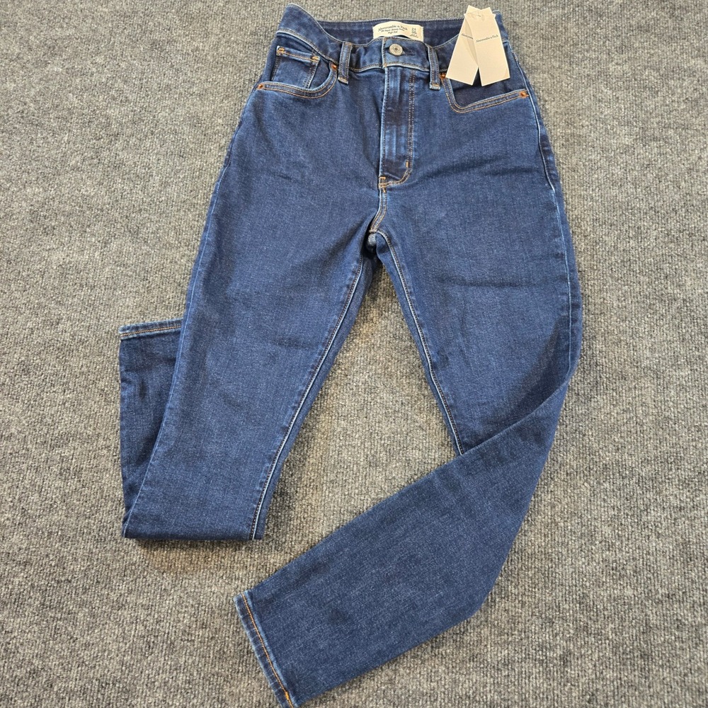 Abercrombie & Fitch Curve Love NWT Super Skinny Jeans High Rise Dark Wash 24 S